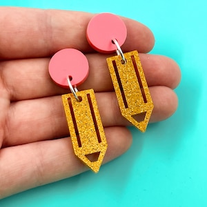 Acrylic Pencil Earrings