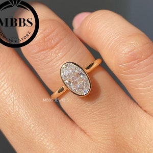 5.0 CT Oval Cut Moissanite Engagement Ring 14K Yellow Gold Wedding Gift Ring Promise Ring Anniversary Gift Ring Gift For Her Unique Ring