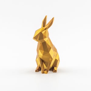 Coniglietto decorativo (grande) per es. B. Pasqua realizzata in plastica sostenibile/stampa 3D/low poly/figura di animale/statua/regalo di Pasqua/decorazione