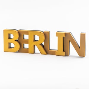Schriftzug Berlin aus nachhaltigem Kunststoff / 3D Druck / Dekoschrift / Stadt / Dekoration / Stadtname / Raumdeko / Geschenk