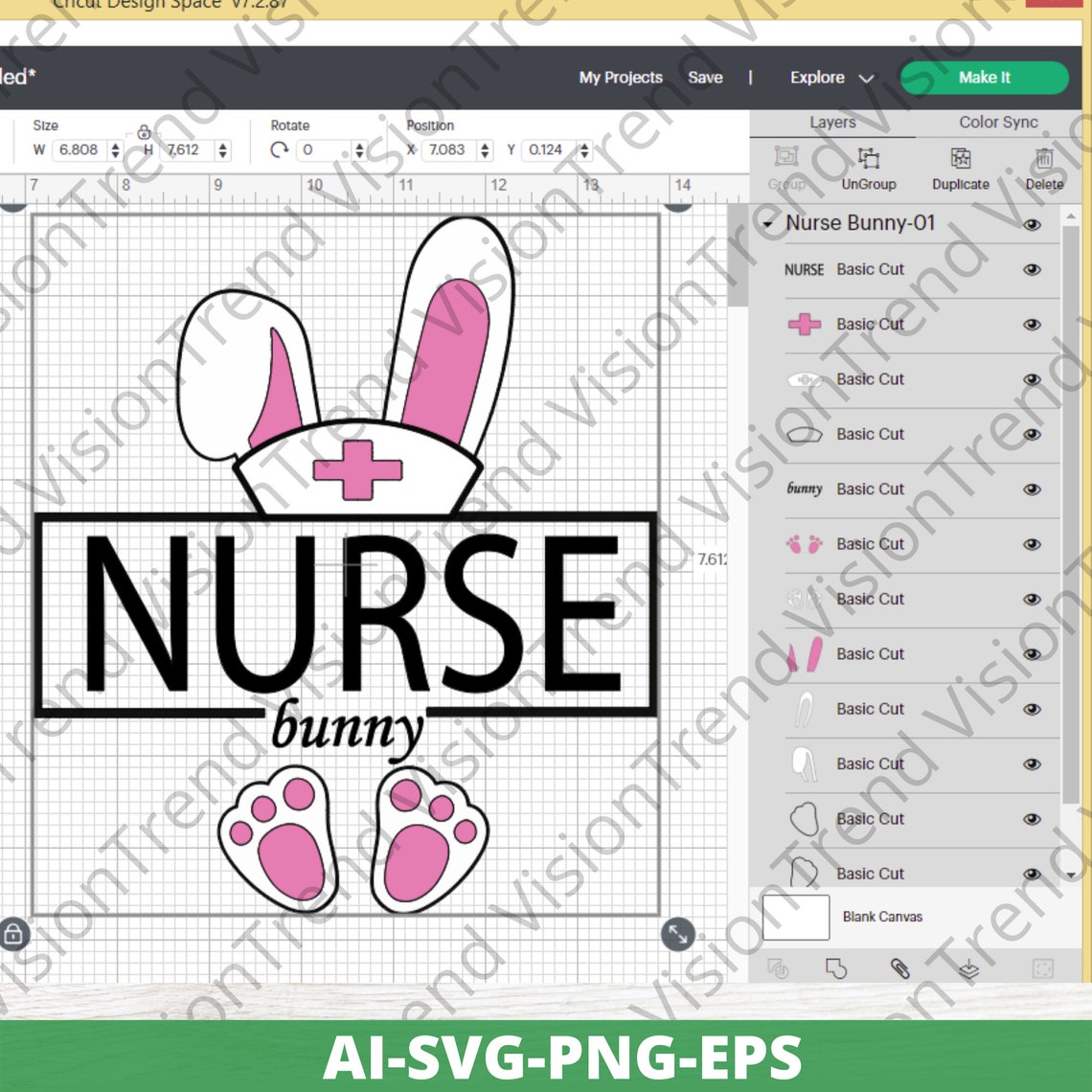 Nurse Bunny SVG, Nurse Easter SVG, Easter SVG, Easter Shirt Svg, Easter
