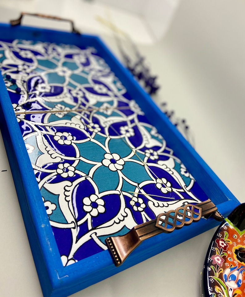 Copper Tray Ceramic Wooden Tray Tea Coffee Table Tray Etsy