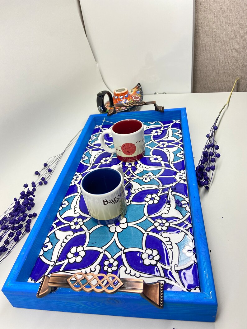 Copper Tray Ceramic Wooden Tray Tea Coffee Table Tray Etsy