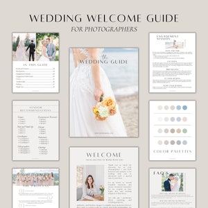 Wedding Photography Welcome Guide, Photography Guide, Wedding Welcome Guide Template, Wedding Photographer Magazine Template, Canva Template