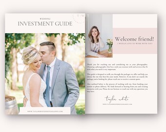 Wedding Photography Price Template, Wedding Pricing Guide, Photography Investment Guide, Photography Pricing Template, Canva Template