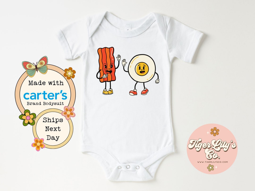 Bacon and Egg Besties Baby Onesie® Cute Retro Breakfast Etsy