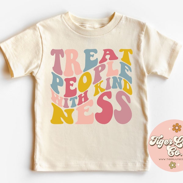 Treat People with Kindness Toddler Tee Onesies - Cute, Colorful, Retro Style, Kindness, Little Kids or Baby T-Shirt