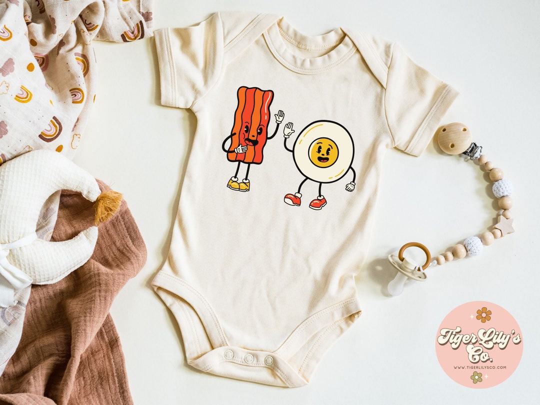 Bacon and Egg Besties Baby Onesie® Cute Retro Breakfast Etsy