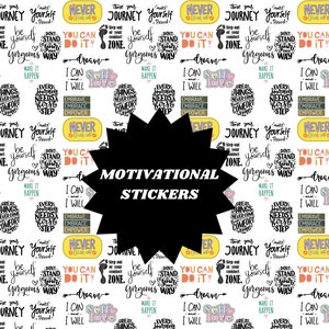 Motivational Quotes sticker bundle, PDF print. image 1