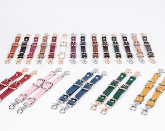 Adjustable Two-Way Connector – Italian Leather, Multiple Colors & Hardware Options