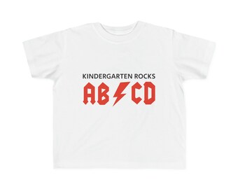 Kindergarten Rocks ABCD Rock Retro Toddler's Fine Jersey Tee
