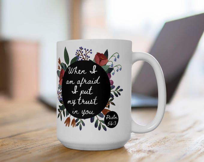Featured listing image: Bible Verse Christian Mug 15 oz - I Put My Trust In You