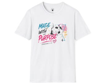 Made With Purpose Ephesians 2:1 Bible Verse Cat shirt | T-Shirt