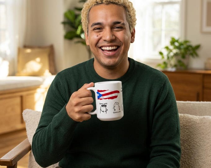 Featured listing image: Puerto Rico Flork Coffee Mug | Hazme Cafe, Quiero, Dame Cafe