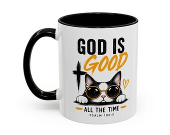 God Is Good Cat Mug | Accent Coffee Mug