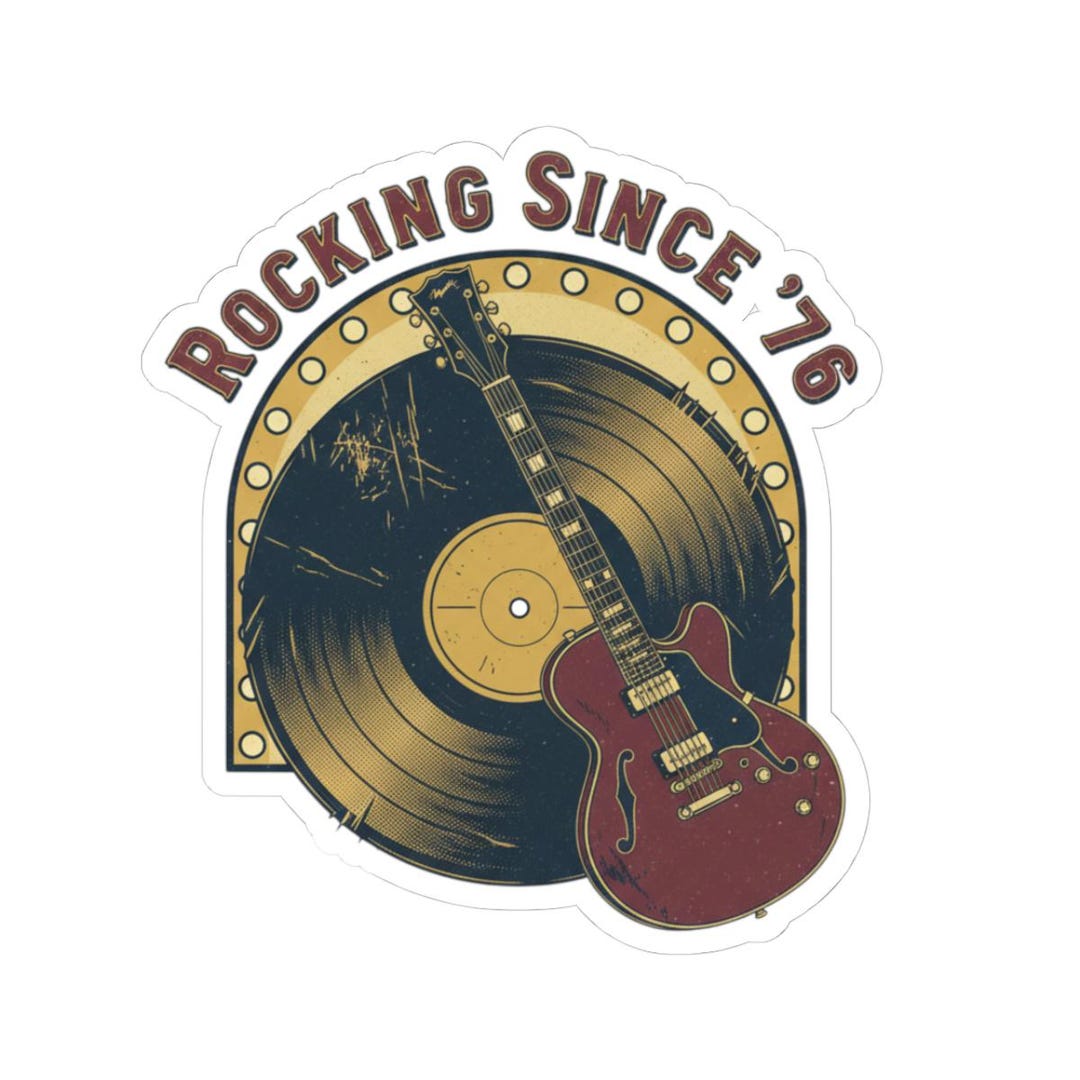 Rocking R Logo Sticker Rocking Since '76 Sticker | Retro Guitar & Vinyl Design - Etsy