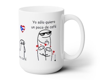 Flork Corazon Meme Coffee Mug, Spanish Cafe Lover Gift, Funny Ceramic Cup