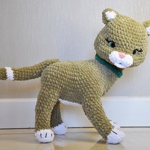 Stella the Cat PDF Amigurumi Pattern Large Stuffed Cat Animal Toy and Decor With 360 Degree Moving Head image 6