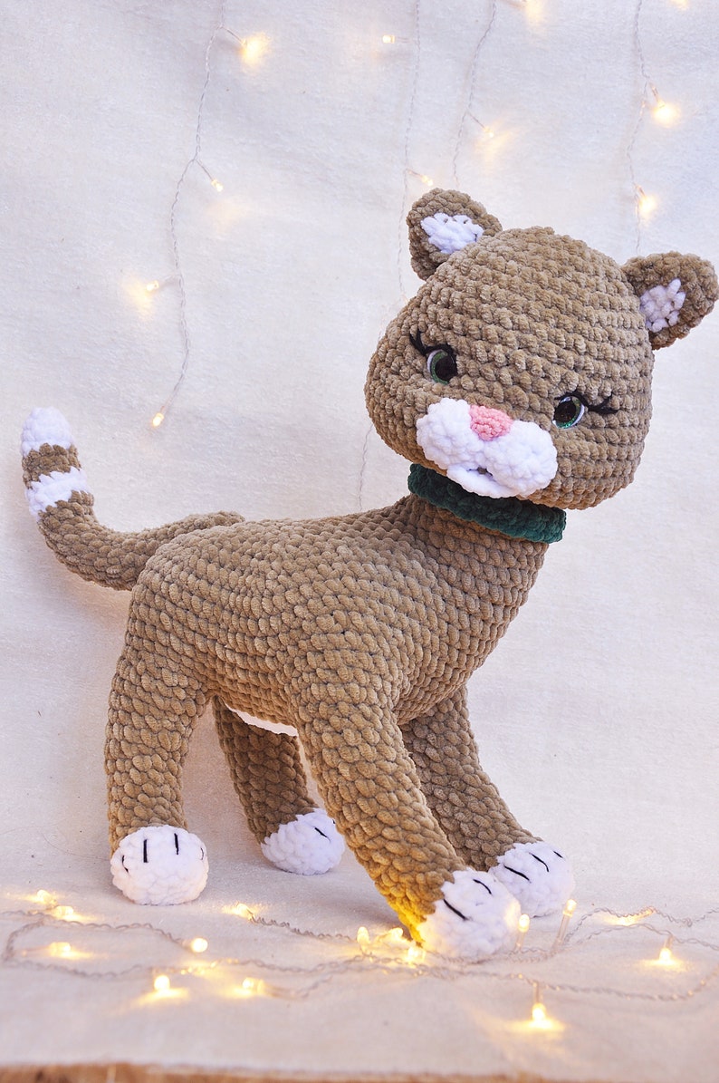 Stella the Cat PDF Amigurumi Pattern Large Stuffed Cat Animal Toy and Decor With 360 Degree Moving Head image 9