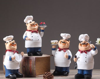 FishMM Resin Decorative Ornaments,Kitchen Decor,Cook Statue,French Chef Figurines with Toothpick Holder FishMM Resin Decorative Ornaments,Kitchen Decor,Cook Statue,French Chef Figurines with Toothpick Holder