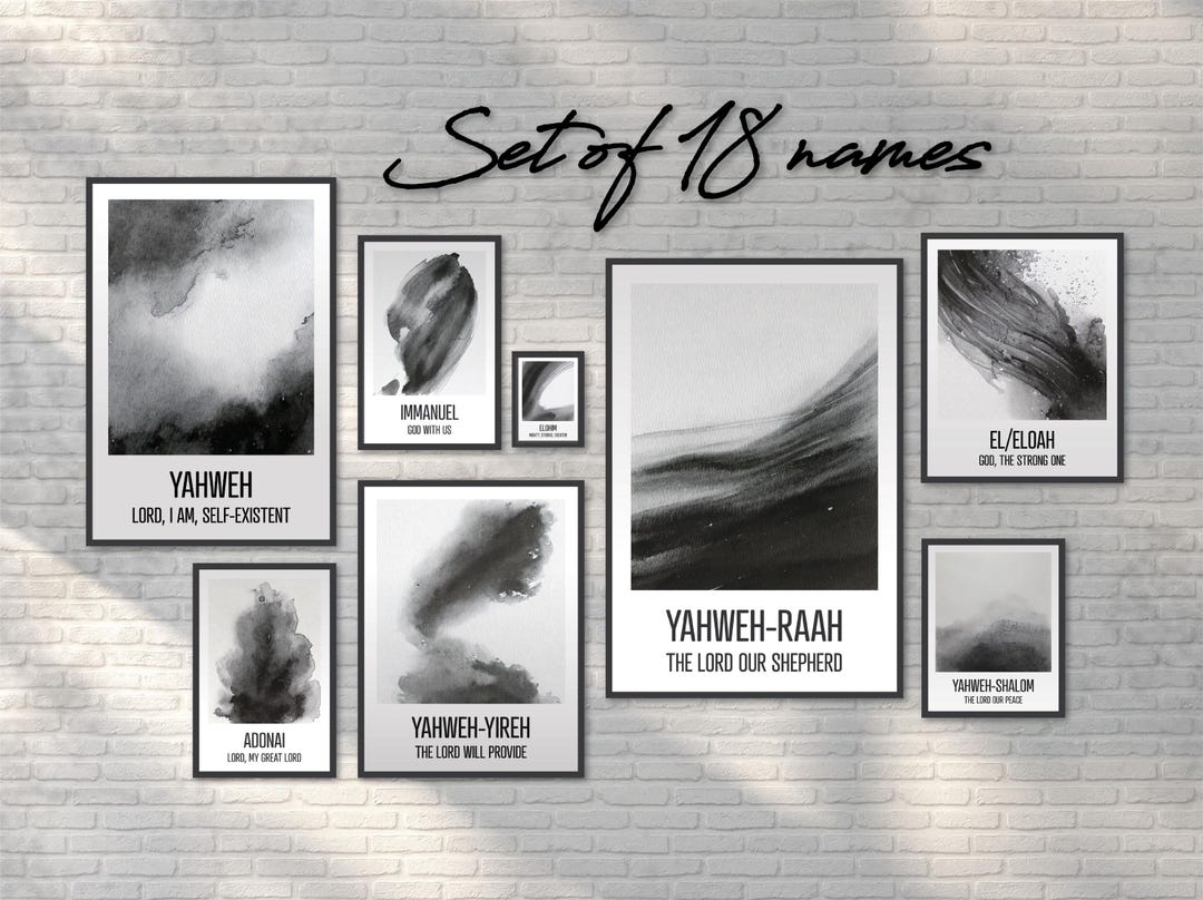 Names of God Printable Set, Christian Wall Art, Christian Gifts, Bible ...
