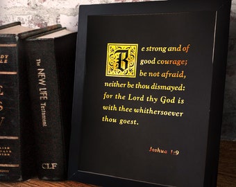 Joshua 1:9, Bible Verse Print, Be Strong Courageous, Christian Wall Art, Bible Verse, Scripture Wall Art, Christian Gifts