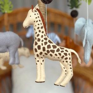 Safari Baby mobile, nursery mobile Giraffe, Zebra, Lion, Rhino, Elephant, Cheetah, Africa mobile, Jungle mobile nursery, Palm mobile zdjęcie 5