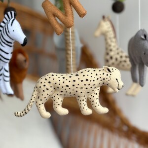 Safari Baby mobile, nursery mobile Giraffe, Zebra, Lion, Rhino, Elephant, Cheetah, Africa mobile, Jungle mobile nursery, Palm mobile zdjęcie 7