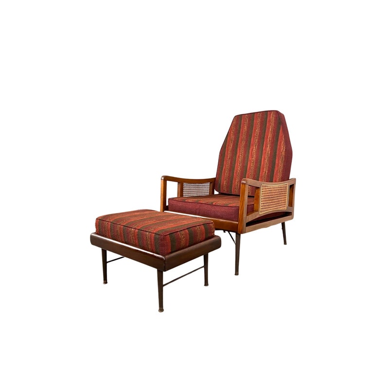 Western Bed Products of NY Mid Century Modern Lounge Easy Chair and Ottoman c. 1960s image 1