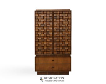 Tobago Paul Evans Style Vintage Mid Century Modern Brutalist Armoire from Canada c. 1970s