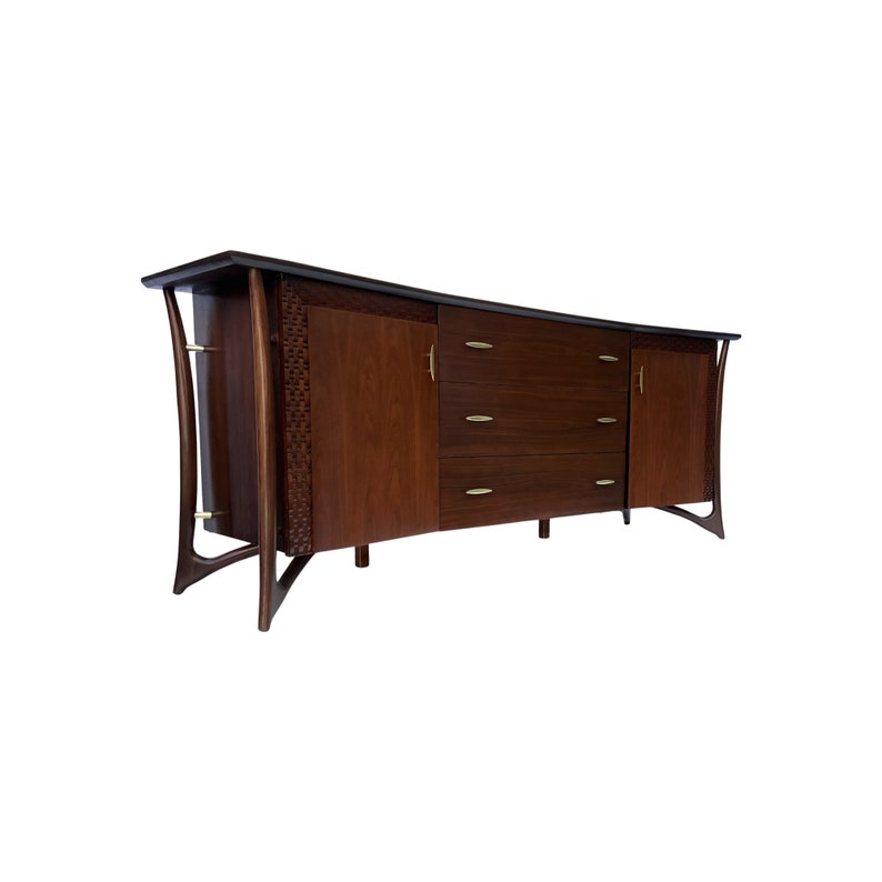 Piet Hein Vintage Mid Century Modern Sculptural Lowboy Dresser c. 1950s image 2