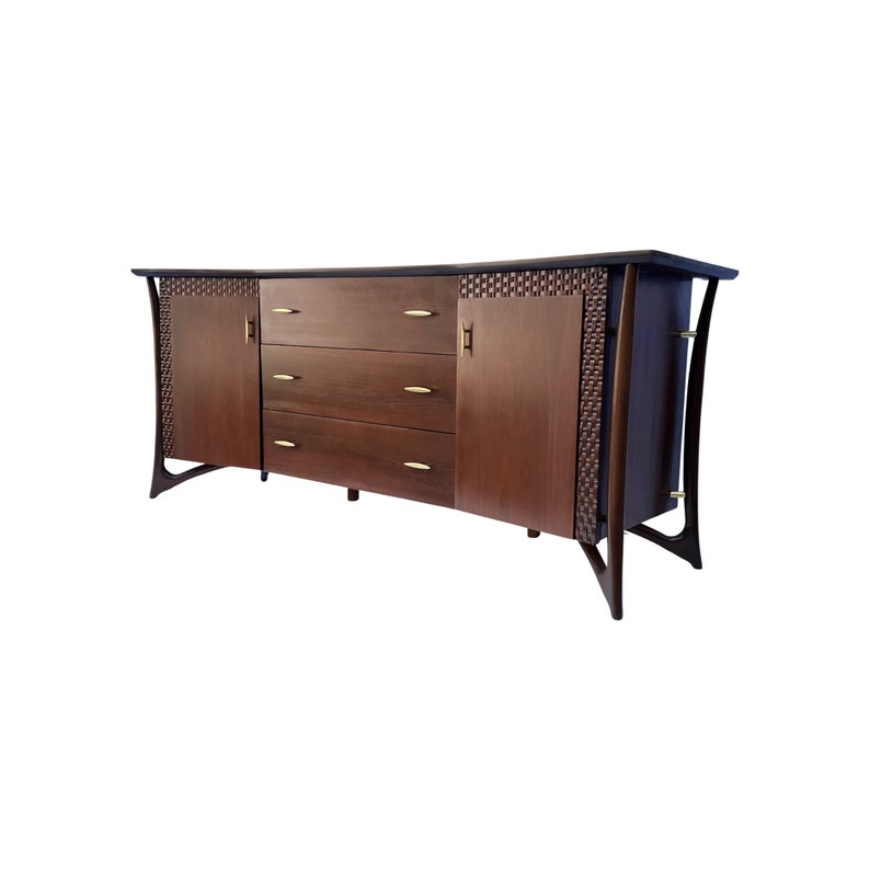 Piet Hein Vintage Mid Century Modern Sculptural Lowboy Dresser c. 1950s image 4