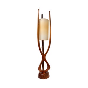Modeline Lamp Co. attr. Vintage Mid Century Moderb Sculpted Walnut Table Lamp c. 1960s image 1