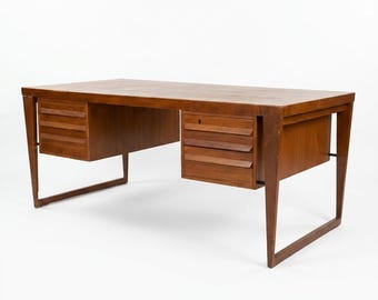 Kai Kristiansen Vintage Danish Mid Century Modern Teak Desk c. 1960s