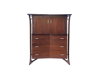 Piet Hein Vintage Mid Century Modern Sculptural Highboy Dresser c. 1950s