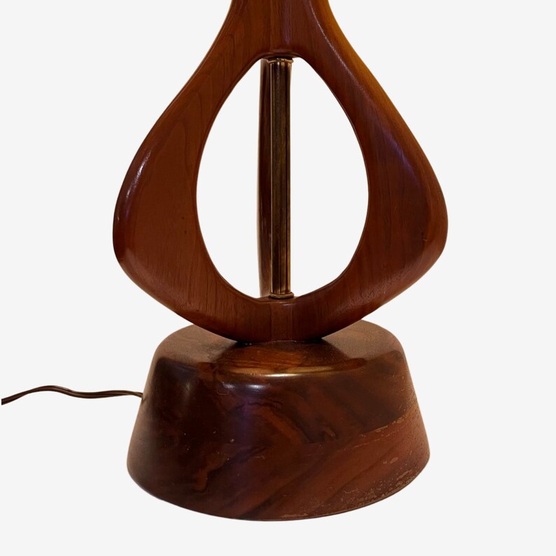 Modeline Lamp Co. attr. Vintage Mid Century Moderb Sculpted Walnut Table Lamp c. 1960s image 4