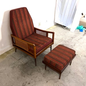 Western Bed Products of NY Mid Century Modern Lounge Easy Chair and Ottoman c. 1960s image 6