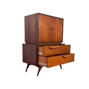 Vladimir Kagan style Sculpted Mid Century Modern Gentlemens Armoire Highboy Dresser c. 1960s image 2