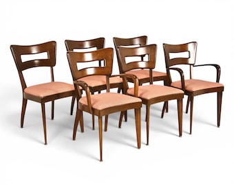 Heywood Wakefield Dog Bone Vintage Mid Century Modern Set of 6 Dining Chairs c. 1960s