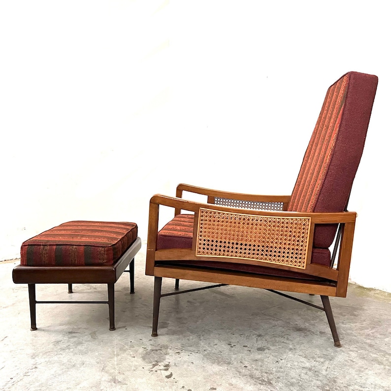 Western Bed Products of NY Mid Century Modern Lounge Easy Chair and Ottoman c. 1960s image 3