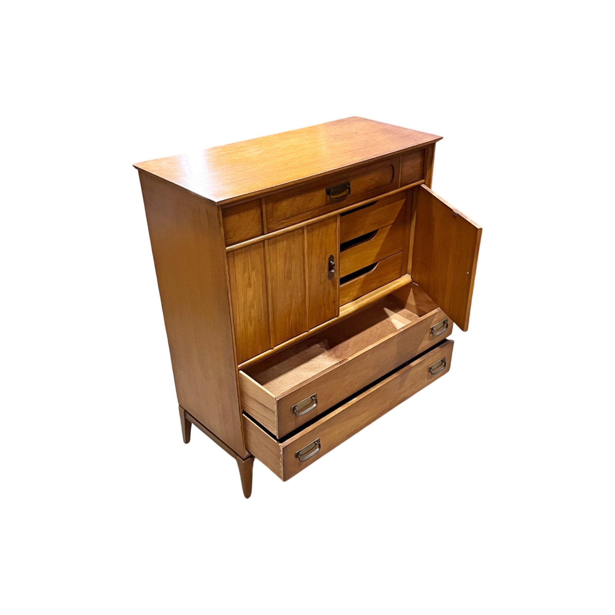 Thomasville Mid Century Modern Vintage Highboy 6 Drawer Dresser C