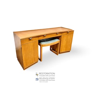 Edward Wormley for Drexel Precedent Mid Century Modern Vanity Desk & Stool c. 1950s