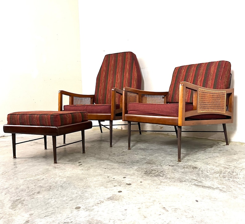 Western Bed Products of NY Mid Century Modern Lounge Easy Chair and Ottoman c. 1960s image 7