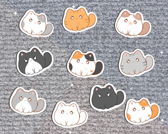 Cat Stickers for Kids Cute Cat Stickers for Water Bottles Vinyl Cat  Stickers for Adults Laptop Cat Stickers Waterproof 50Pcs