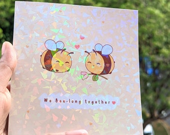 Cute We bee long together greeting card, Cute card for him/ her, Funny cards for boyfriend or girlfriend, Cute puns card, Love puns card