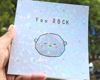 Cute You Rock greeting card, Cute cards for him, Funny cards for boyfriend or girlfriend, Valentines card, Galentines card, You rock cards