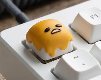 Cute Lazy Egg Artisan Keycap for Cherry MX Keycap Mechanical Gaming Keyboards (2 colors)
