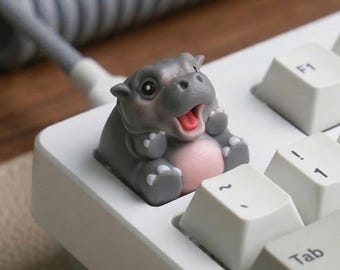 Baby Hippo (Moo Deng) Artisan Keycap for Cherry MX Keycap Mechanical Gaming Keyboards