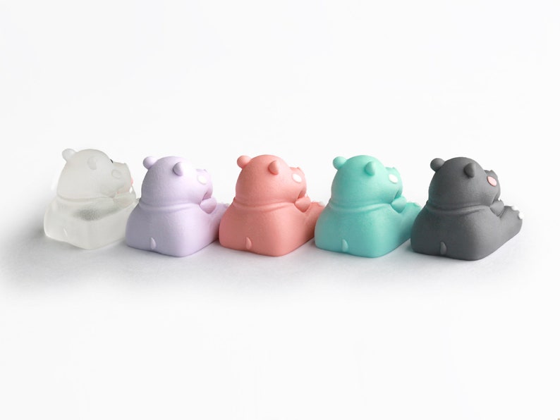 Touche de clavier mécanique de jeu Happy Hippo en résine artisanale, ESC personnalisée, cadeau pour gamer image 3