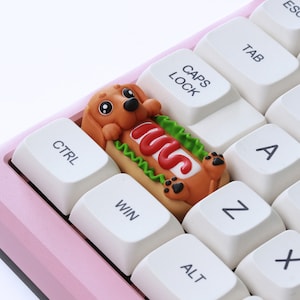 Dachshund Hotdog Artisan Keycap for Cherry MX Enter/shift/2.25u Keycap ...